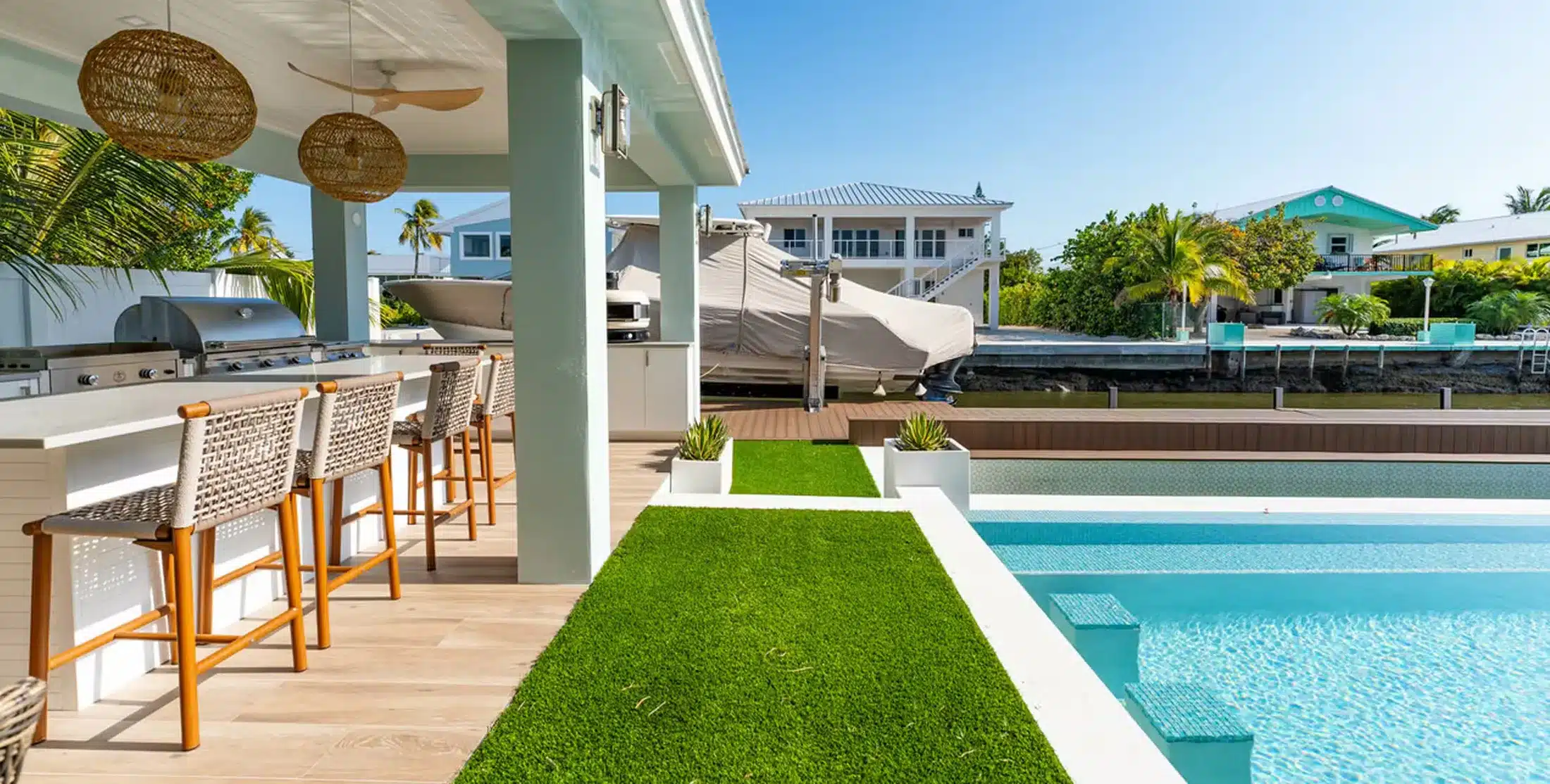 photo of a patio terrace next to a pool