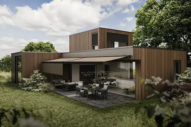 Pratic retractable arm awning, T-Hide